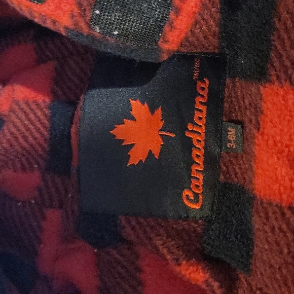 đť…şcanadiana Snow Suit 3-6 months Gray and Red Lining - Picture 5 of 6